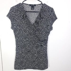 Vince Camuto Black and White Patterned Blouse